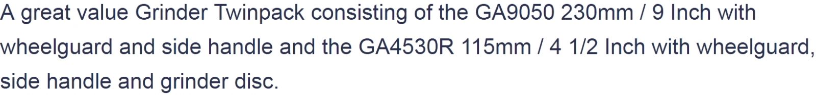 קיט משחזות זווית חשמליות מקצועיות מקיטה MAKITA DK00561Z GA9050 GA4530R TEXT